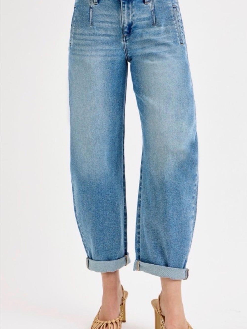 Risen Barrel Roll Up Jeans - Size 13 (31 waist)
